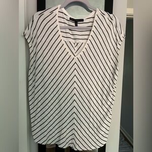 WHBM Striped V-Neck Women's Sleeveless Top size M